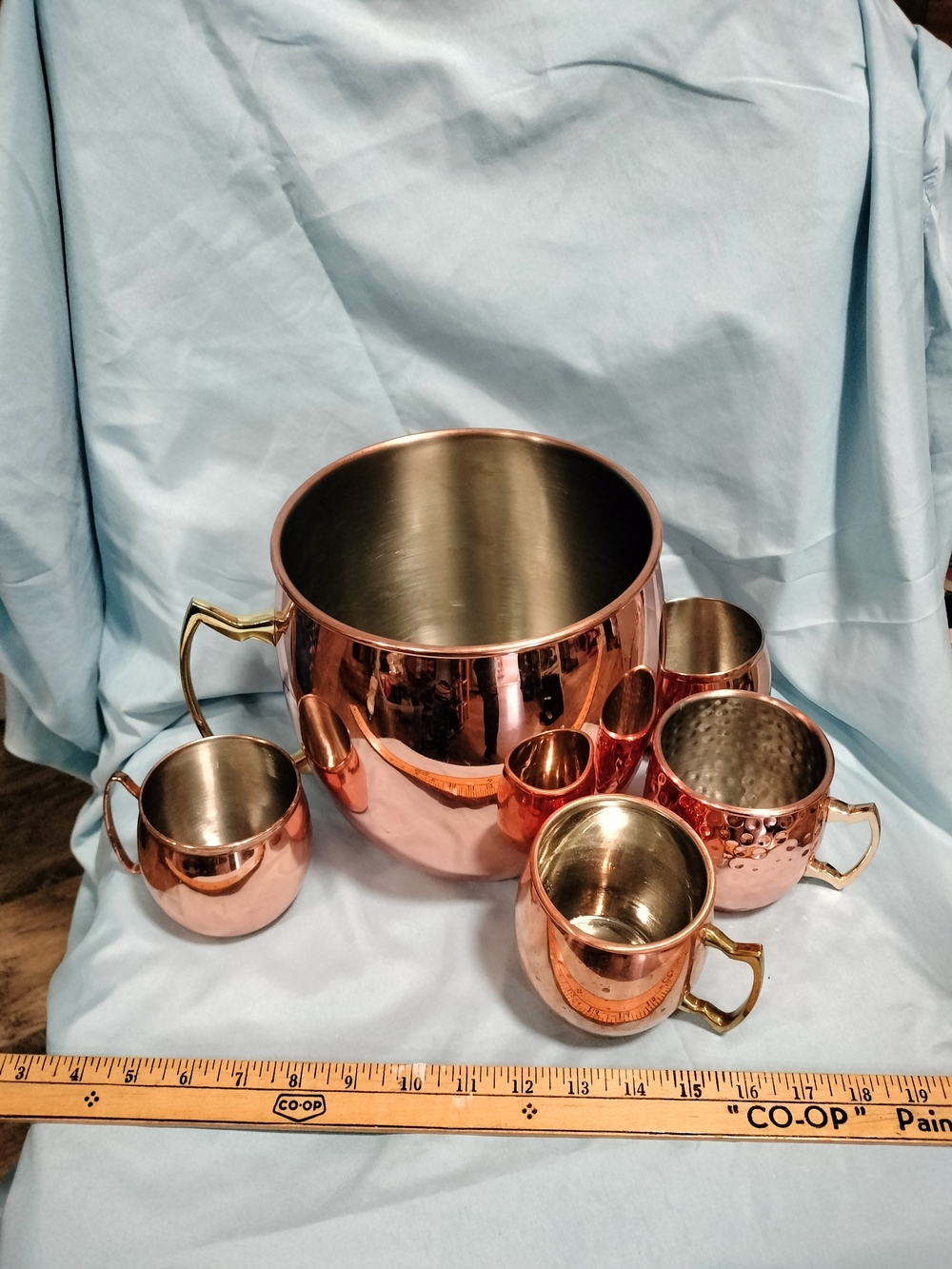 Copper Moscow Mule Mug Set with Gold Handles